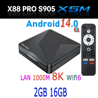 Image de Box TV Android 14, 8K, WiFi 6, A55, Assistant Vocal