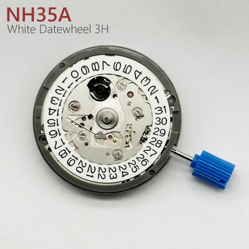 Movimiento Mecánico Automático NH35 Genuino de Japón con 24 Joyas, Alta Precisión y Fecha a las 3:00 - Reemplazo Original para Relojes de Pulsera