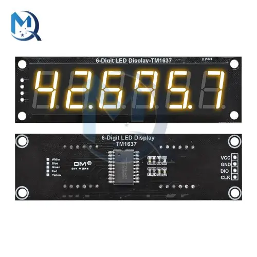 Image de Module LED 6 Chiffres TM1637 - Affichage Numérique pour Arduino