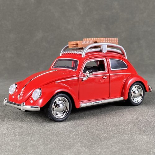 Zdjęcie Model Samochodu Volkswagen Beetle Wersja Podróżnicza w Skali 1:32 – Odlew Stopowy, Kompaktowy Sedan z Detalicznym Wnętrzem, Idealny do Dekoracji i DIY