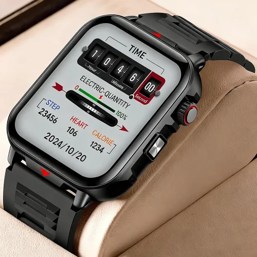 Zdjęcie Inteligentny zegarek sportowy z Bluetooth – odbieraj połączenia, odtwarzaj muzykę, wodoodporny fitness tracker dla mężczyzn i kobiet kompatybilny z iPhone i Android