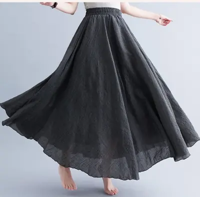 Image de Jupe Longue Éthnique en Coton et Lin - Style Mori