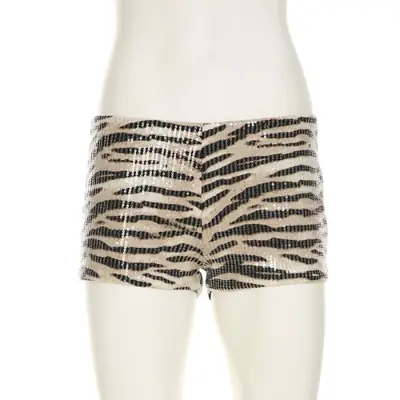Image de Short Zèbre Pailleté Tendance Y2K