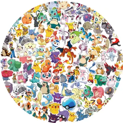 Stickers Pokémon Pikachu Kawaii - 50, 100 ou 200 pièces