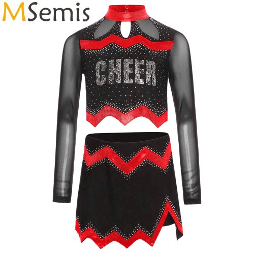 Bild von Cheerleader-Kostüm für Mädchen – Glänzendes Strass-Set