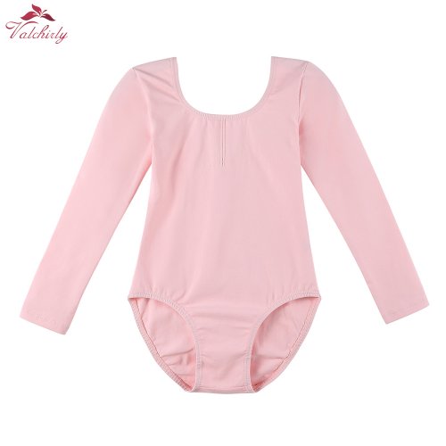 Bild von Lyrical Tanztrikot für Mädchen – Elegantes Langarm-Body aus Baumwolle & Spandex