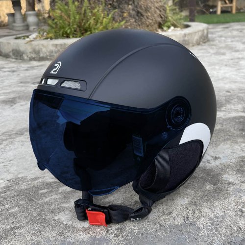 Imagen de PEMILA-casco de ciclismo con gafas para adulto, protección auditiva, pegatina reflectante, para bicicleta de montaña y carretera