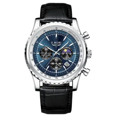 Image de Montre Homme Luxe en Cuir Étanche - Style Sportif & Élégant