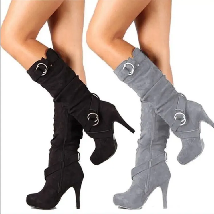 Bild von Sexy Kniehochstiefel für Damen – Trendige High Heels mit Plattform