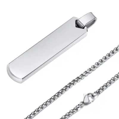 Image de Collier Barre Initiale Homme - Style Minimaliste & Moderne
