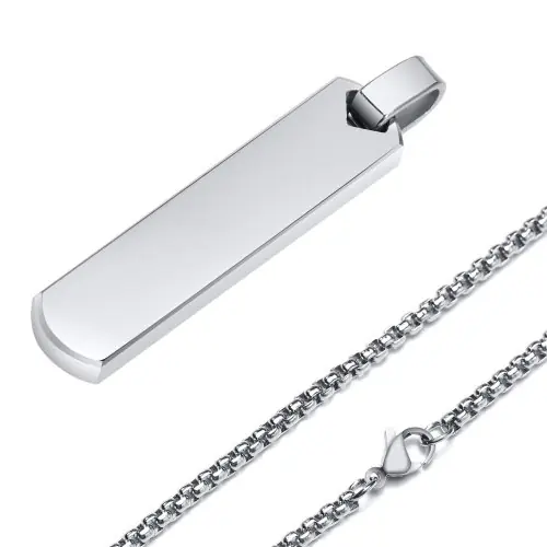 Image de Collier Barre Initiale Homme - Style Minimaliste & Moderne