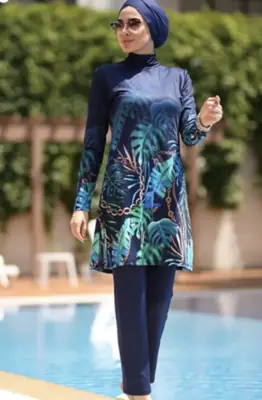 Image de Burkini 3-4 Pièces Femme - Maillot de Bain Musulman Élégant