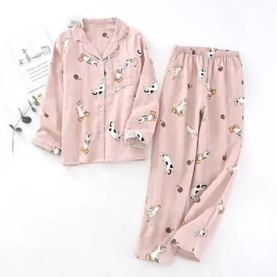 Image de Pyjama Japonais en Gaze de Coton - Couple