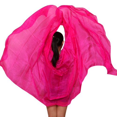 Imagen de Velos 100% de seda hechos a mano para danza del vientre, velo de seda multicolor con gradiente, acce...