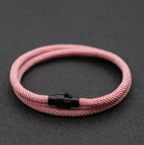 Image de Bracelet homme en corde double couche – fermoir aimanté, tailles XS à XL