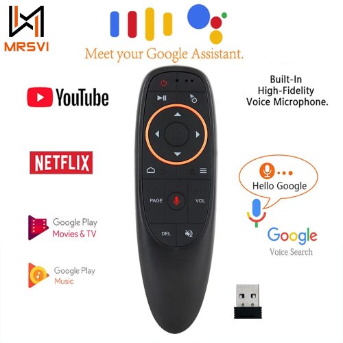 Zdjęcie Uniwersalny Pilot Głosowy MRSVI G10S z Funkcją Uczenia się IR i Myszą Powietrzną – Bezprzewodowy 2.4G do Android TV Box H96 Max, X88 Pro