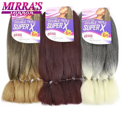 Image de Tresses Synthétiques Jumbo Bleu Ombre - 400g, 24"