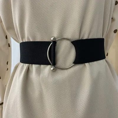 Image de Ceinture Élastique Noire Femme - Style Minimaliste & Élégant