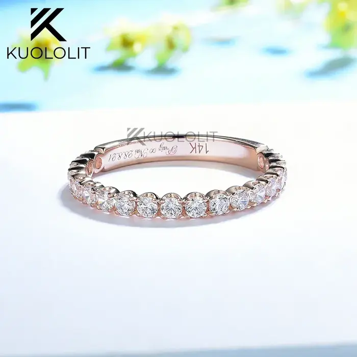 Image de Bague Moissanite 0.65ct en Or Rose - Éternité & Fiançailles