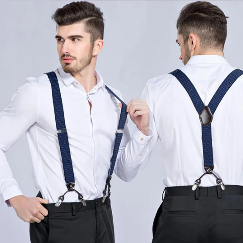 Bild von Echte Leder Hosenträger für Herren – Vintage Stil mit 6 Clips