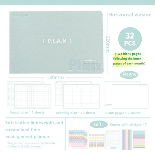 Imagen de Agenda Planificador Diario con Páginas Anuales y Mensuales en Blanco – Cuaderno de Productividad para Autodisciplina y Organización Eficiente