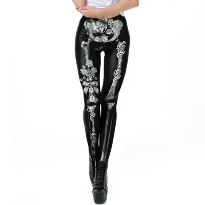 Image de Leggings Crâne Rose - Style Halloween & Streetwear