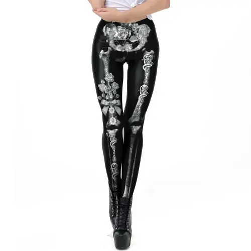 Image de Leggings Crâne Rose - Style Halloween & Streetwear