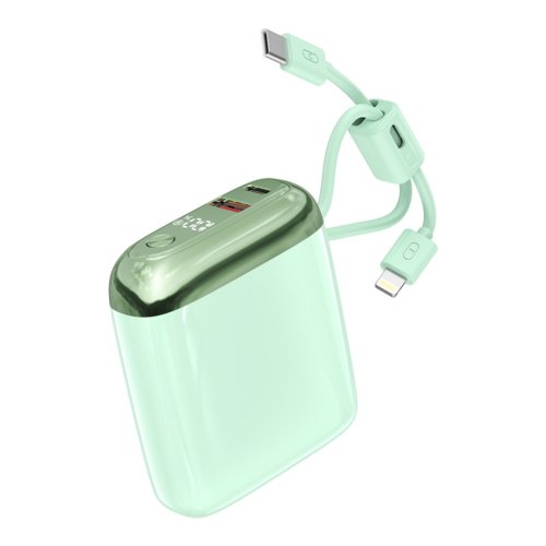 Imagen de CCC 20000mAh Mini banco de energía 66W carga súper rápida Cable de USB-C incorporado PD3.0/QC3.0 cargador portátil certificado apto para viajes