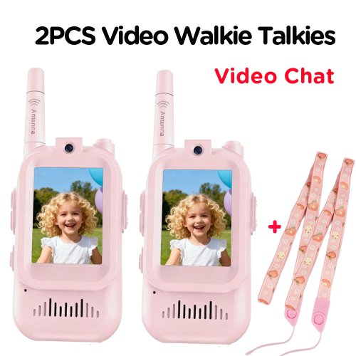Immagine di 2 PCS Bambini Video Walkie Talkie 2 "Schermo HD USB-C Ricaricabile One-Click HD Chiamata Citofono Bambini Ragazzi Ragazze Regali di compleanno