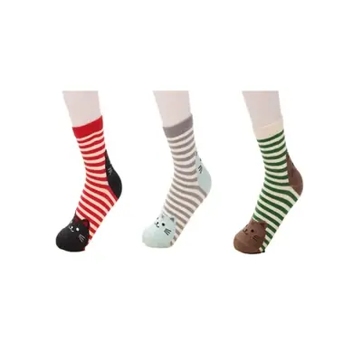 Image de Chaussettes Kawaii Chat 3D - Lot de 3 Paires