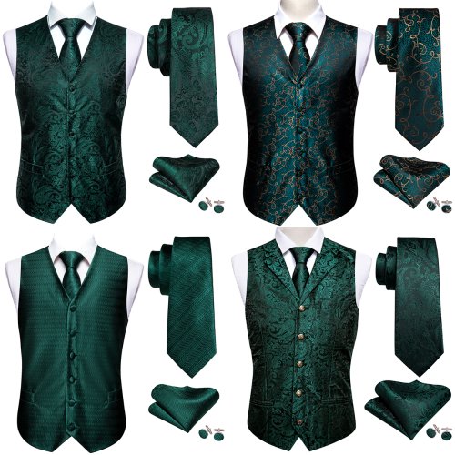 Bild von Elegante Herrenweste Grün – Slim Fit mit Paisley-Muster