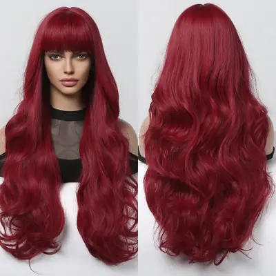 Image de Perruque Afro Deep Wave Rouge Bordeau - Longue & Bouclée