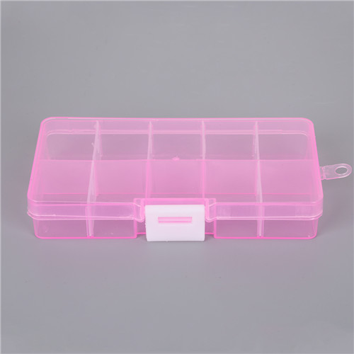 Afbeelding van 10-slots verstelbare transparante sieraden opbergdoos ring oorbel medicijnpil kralen draagbare plastic organizer case reisbakken