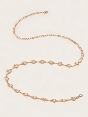 Image de Ceinture Chaîne Perles & Fleurs - Style Élégant Printemps-Été