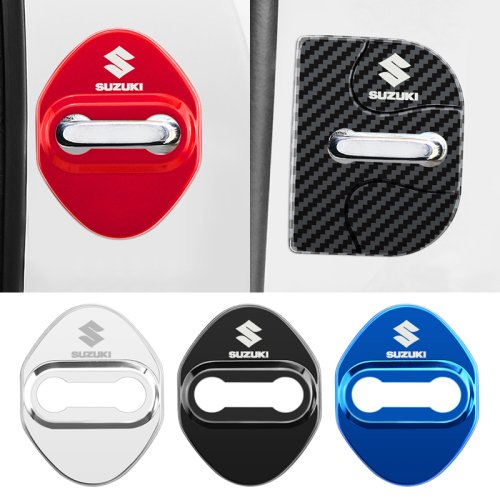 Zdjęcie Zestaw 4 sztuk eleganckich pokrowców zabezpieczających zamki drzwi samochodowe ze stali nierdzewnej – idealne dla Suzuki Vitara, Jimny, Swift, SX4