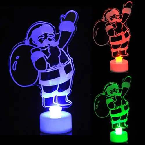 Image de Veilleuse LED Bonhomme de Neige - Lumière Clignotante Colorée
