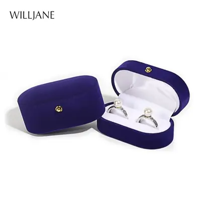 Image de Boîte de Rangement en Velours pour Bagues de Mariage & Fiançailles