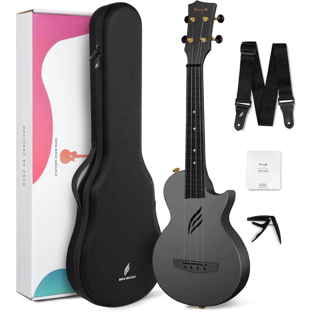Immagine di Ukulele da Concerto Enya Nova in Fibra di Carbonio da 23 Pollici con Kit per Principianti e Lezioni Online Incluse