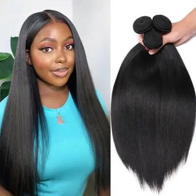 Image de Extensions cheveux humains vierges yaki lisses 100g naturel