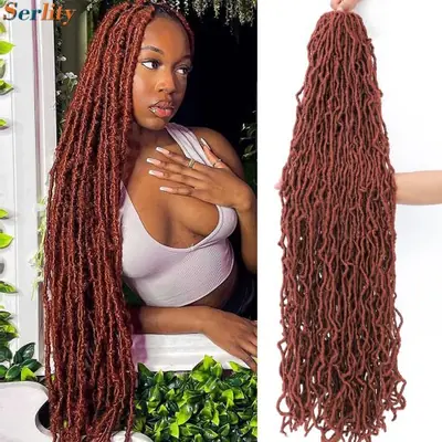 Image de Faux Locs Bruns Gingembre - Tresses Synthétiques 18-36 Pouces
