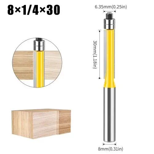 Image de Fraise à Bois 8mm - Tige en Acier au Tungstène