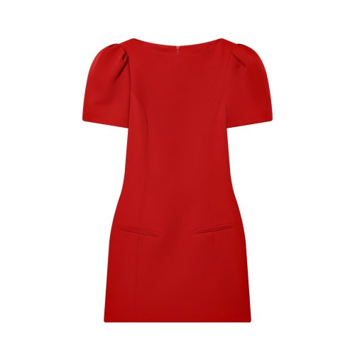 Immagine di Abito Elegante da Donna a Maniche Corte Slim Fit con Vita Alta - Modello Semplice e Aderente per Uso Quotidiano