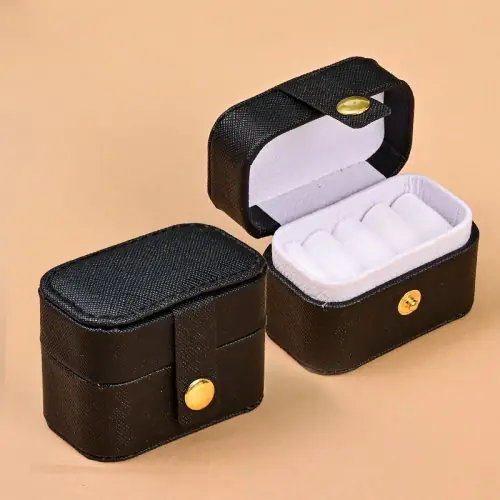 Image de Boîte à Bijoux Portable en Cuir PU