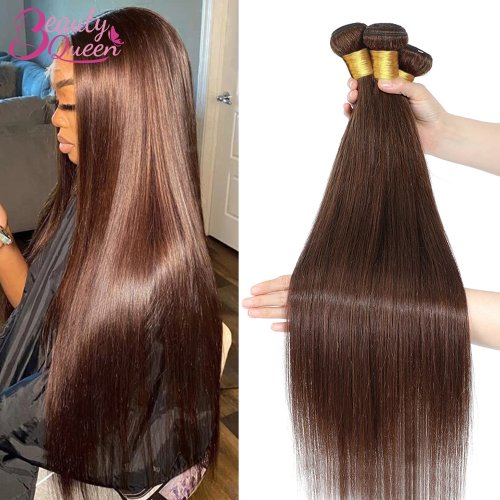 Afbeelding van Echte Bruine Haarbundels – Natuurlijk Straight Tissage