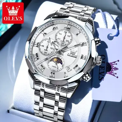 Image de Montre Homme Chronographe Étanche - Phase de Lune & Multifonction