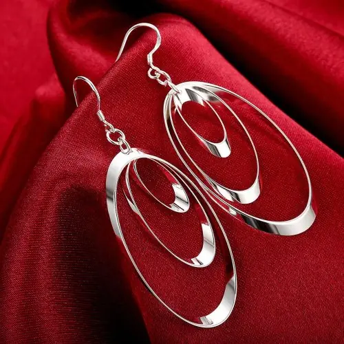 Image de Boucles d'oreilles en argent sterling 925 - Élégantes & raffinées