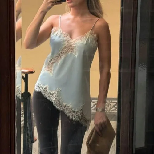 Blau kurz tops