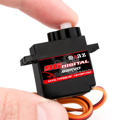 Afbeelding van RCXAZ 9g Plastic/Ijzer/Koper Gear 1.6KG Digitale Servo voor RC Vaste Vleugel Vliegtuig Robot auto Boot Duct Vliegtuig Kleine Servomotor