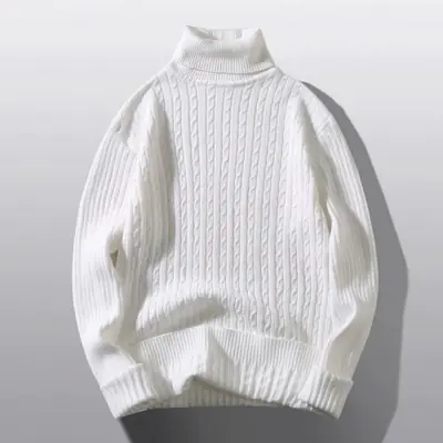 Image de Pull Col Roulé Homme - Coupe Ajustée & Décontracté