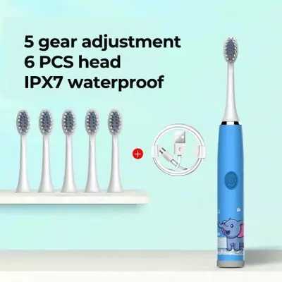 Image de Brosse à Dents Électrique Enfant - Dessin Animé & Rechargeable